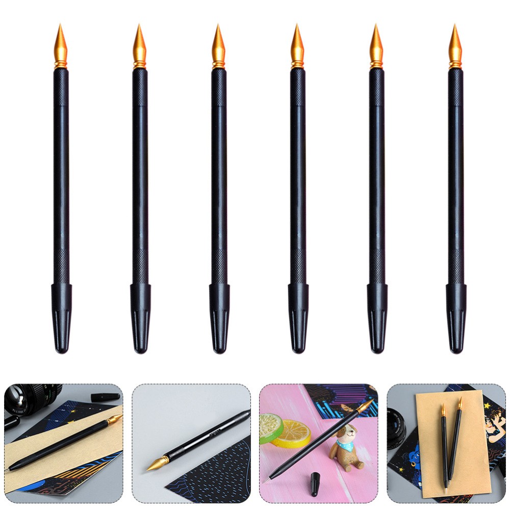 6 Pcs Scratch Art Pens for Kids - Color Sketch Drawing Tools