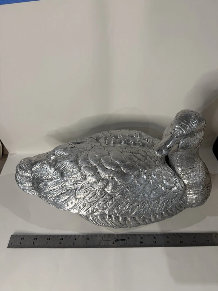 Juego de servir pato de aluminio Arthur Court vintage - 1978 - cuenco y cucharón - marcado Foto 3 de 4