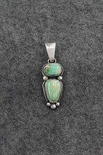 Turquoise & Sterling Silver Pendant - Darrin Livingston