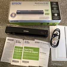 Epson Workforce ES-50 Portable Color Document Scanner Black Tested And Works
