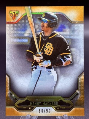 2020 Topps Triple Threads #75 Manny Machado Gold #/99 SP San Diego Padres