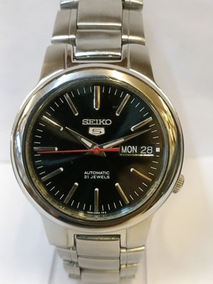 VINTAGE SEIKO 5 21J AUTOMATIC BLACK DIAL 7S26-02N0 JAPAN MEN'S