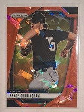 2025 Panini Prizm Red Cracked Ice Prizm Bryce Cunningham 