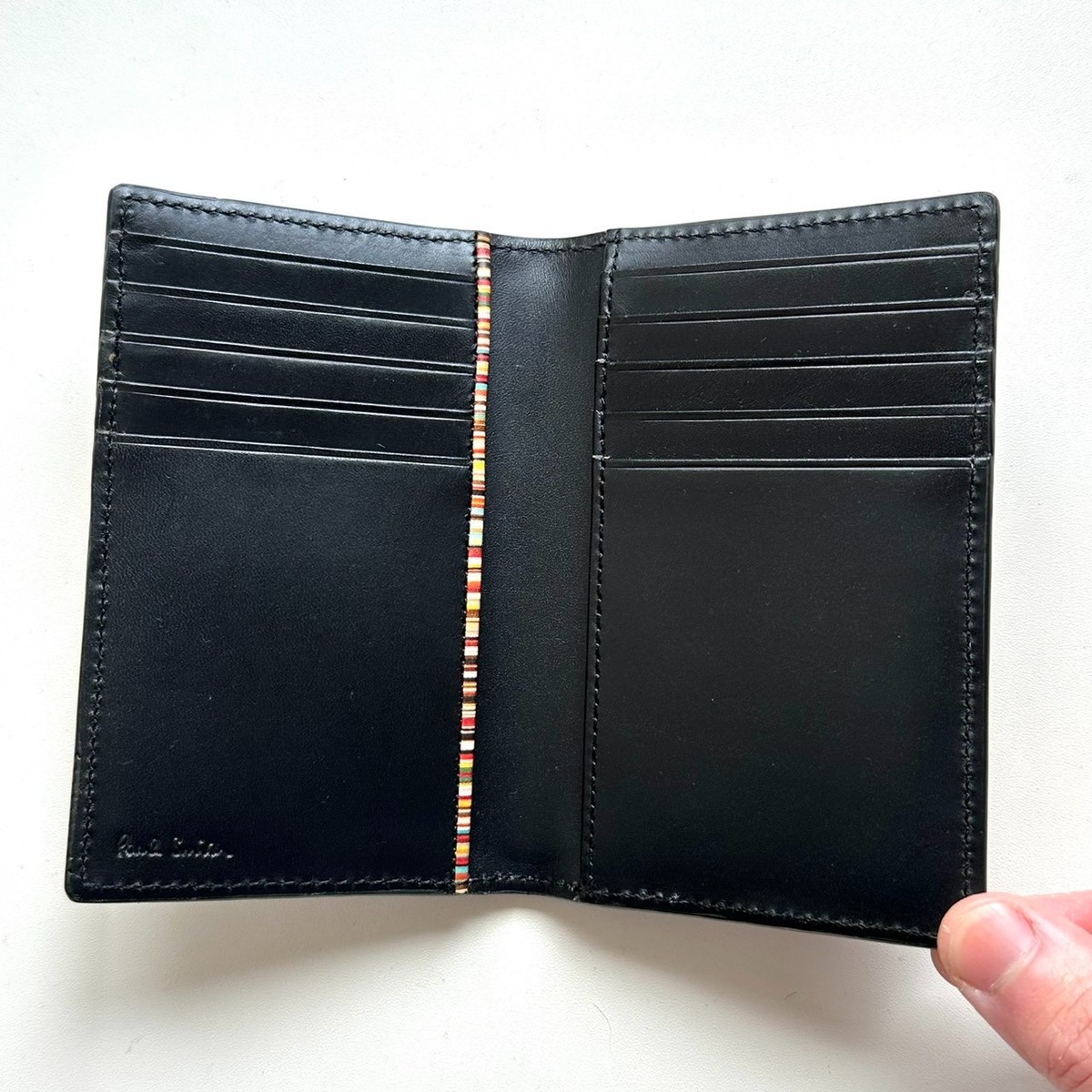 Paul Smith Authentic Card Case Pass Case Multi-Stripe Genuine Leather Excellent