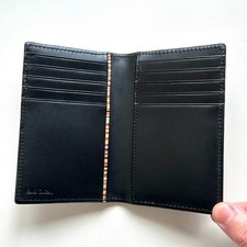 Paul Smith Authentic Card Case Pass Case Multi-Stripe Genuine Leather Excellent