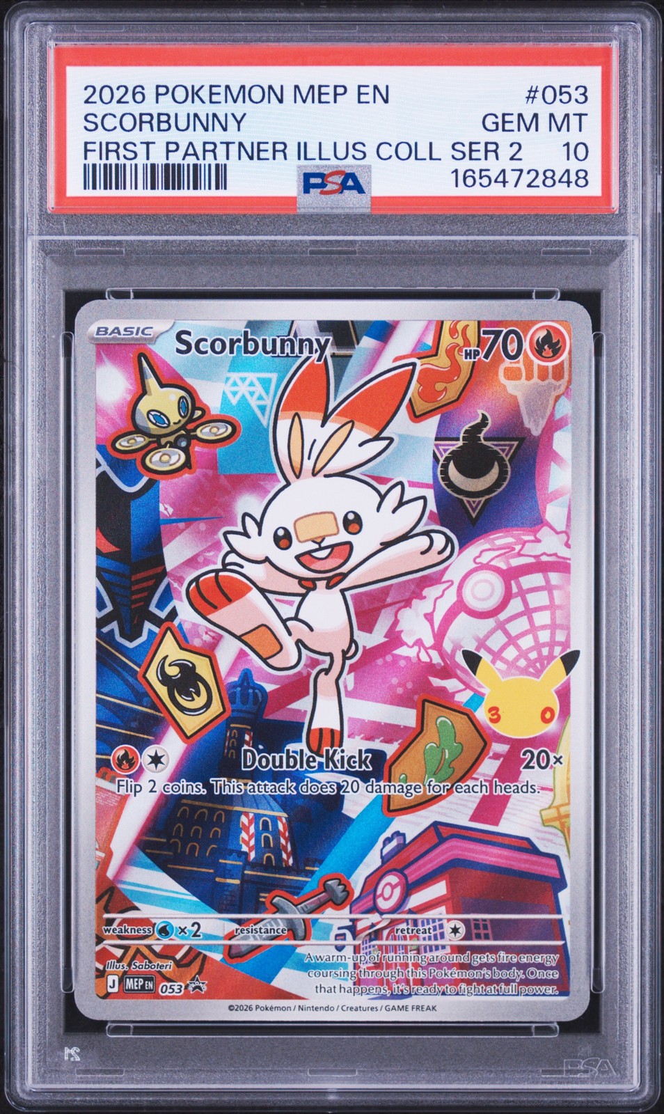 2026 POKEMON MEP FIRST PARTNER ILLUSTRATION COLLECTION #053 SCORBUNNY PSA 10