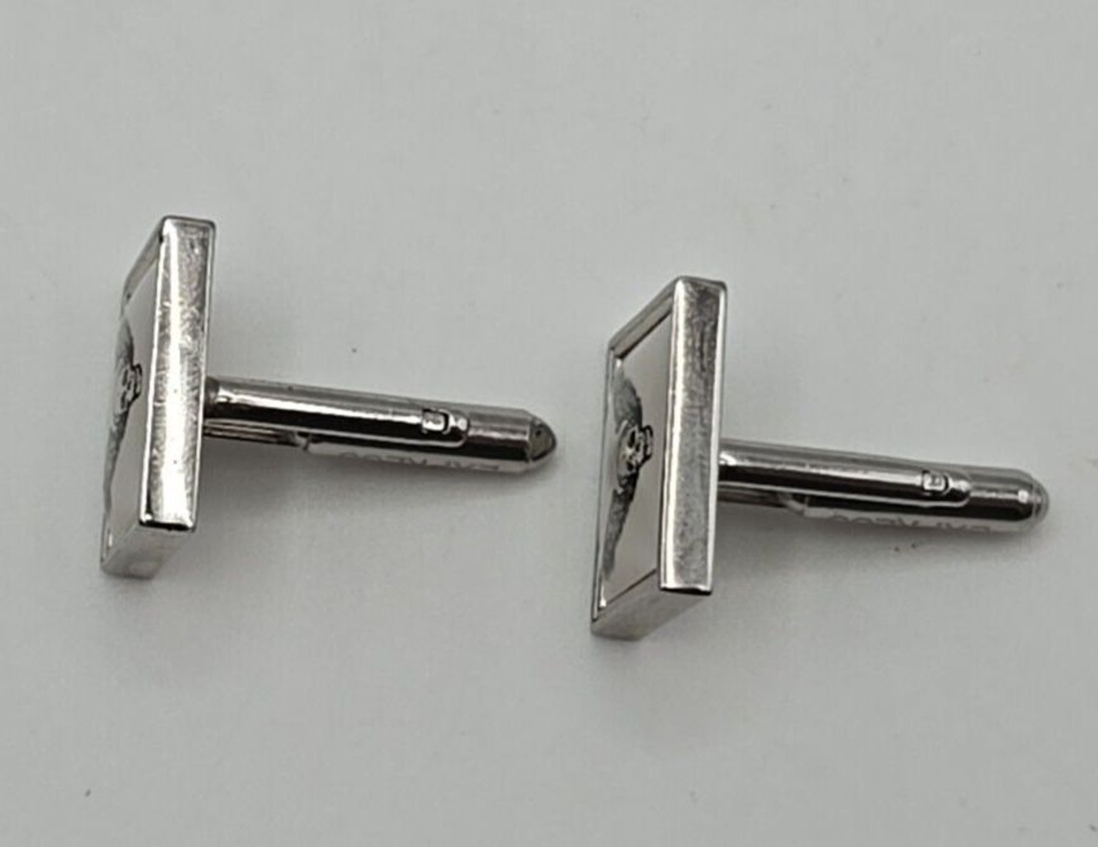 Vintage Express Silver Tone Rectangular White Sku… - image 7