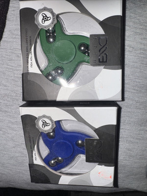 DNA Spin Plastic Fidget Wavy Tri-Spinner-Blue And Green 2 PCs