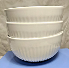 Set of 3 Over and Back White Porcelain Soup / Cereal Round Bowls 5 7/8 x 2 7/8''