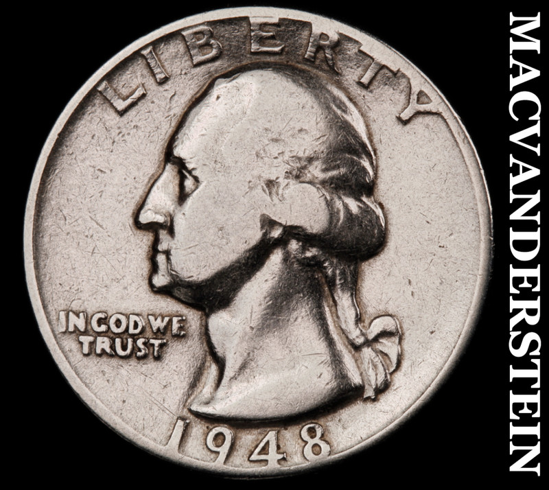 1948 Silver Washington Quarter - Scarce  Better Date  No Reserve  #M387
