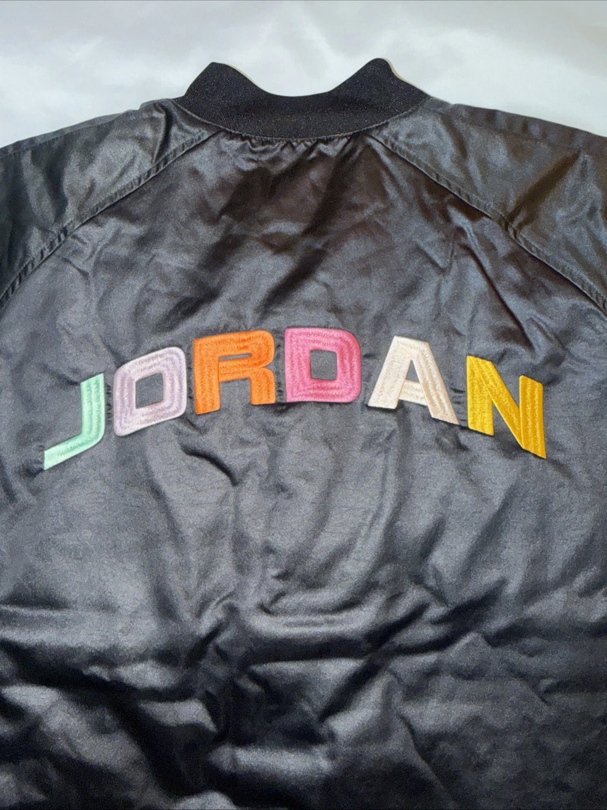 $150 Nike Air Jordan Bomber Jacket IF1947‑010 Men’s Sz L Black Lifestyle - product detail image 13