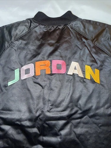 $150 Nike Air Jordan Bomber Jacket IF1947‑010 Men’s Sz L Black Lifestyle image 13