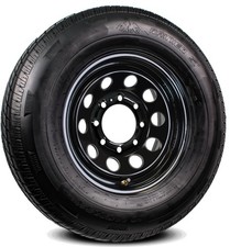 Radial Trailer Tire Rim St23580r16 16 Inch Load E 8 Lug Black Modular Wheel Radial Trailer Tire Rim St23580r16 16 Inch Load E 8 Lug Black Modular Wheel