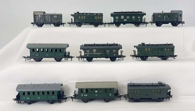 10 HO Fleischmann Deutsche Reichsbahn Passenger Cars Commuter Wagons 1402 1403