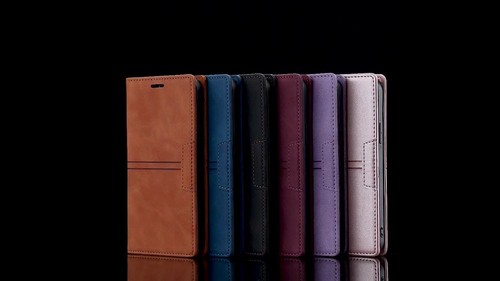 Magnetic Wallet Case Slim Leather Flip Cover for Samsung S24 FE/S24+/S25+ Ultra - Video 1 of 1