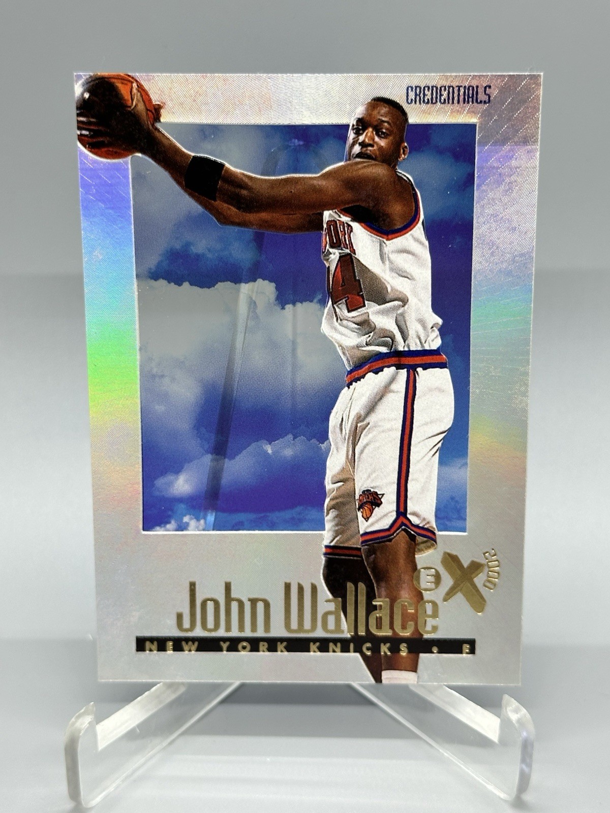 1996-97 SKYBOX E-X2000 JOHN WALLACE CREDENTIALS #48  428/499 New York Knicks RC