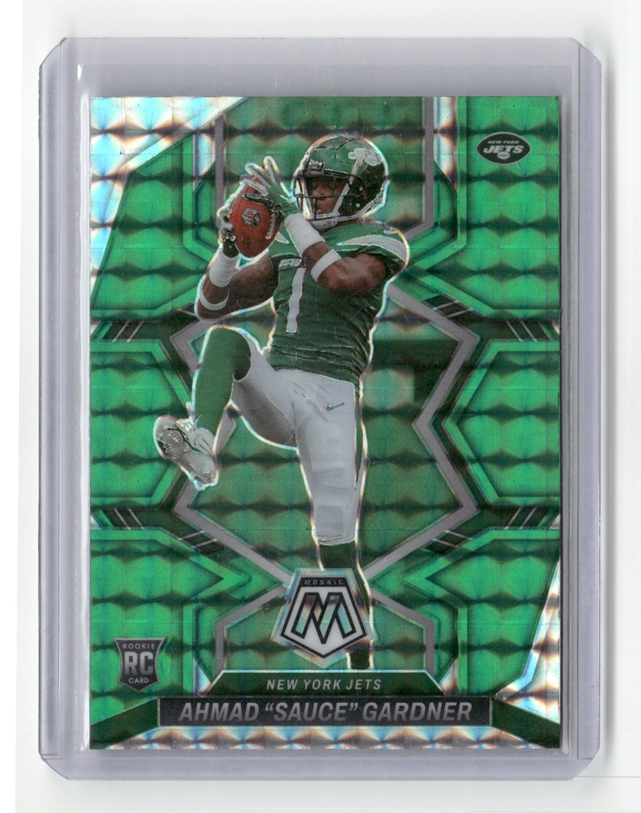 2022 Panini Mosaic - Rookies Sauce Gardner #335 Green Mosaic Prizm (RC)