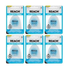 Ultraclean Mint Dental Floss Waxed Shred Resistant PFAS Free 6 Pack 30yd