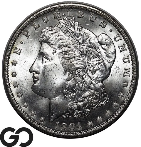 1904-O Morgan Silver Dollar Coin Blast White Luster Gem BU++