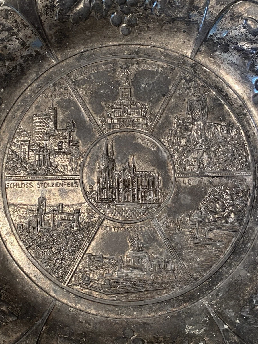 Zinnteller Wandteller mit Rhein - Motiven