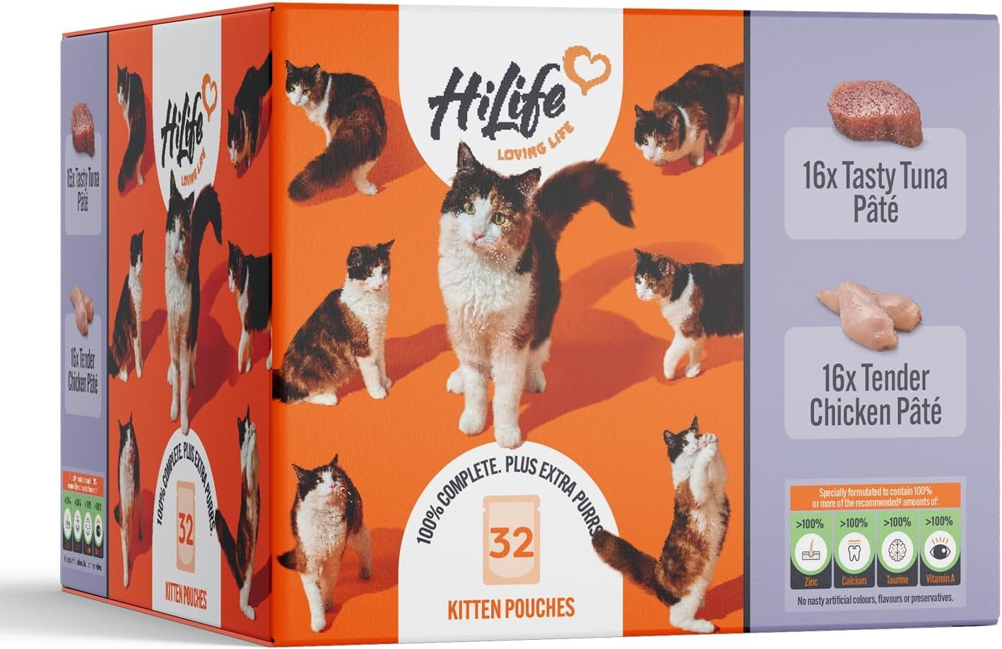 HiLife Kitten Wet Cat Food, Mixed Chicken & Tuna Pate Recipes, Complete Cat Foo
