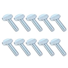 3/8"-16x1-3/8" Carbon Steel Thumb Screws 10Pcs Blue White Galvanized Racket Head