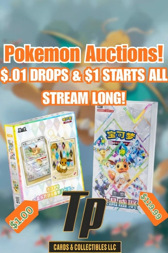 $1 Start Pokemon Auctions | Packs, Bundles, Boxes w/ Jake