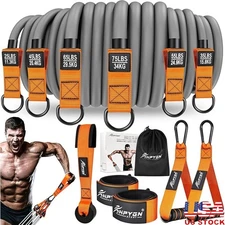 300LBS Heavy Duty Resistance Bands Set Men Workout Exercise Bands W/ Handles New