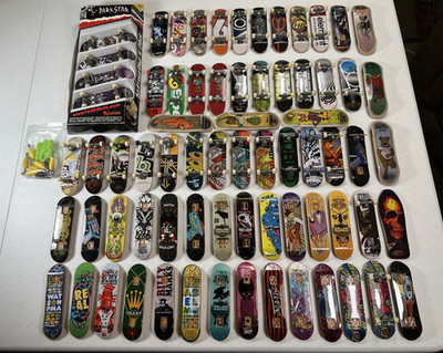 Vintage Tech Deck Fingerboard Lot w/ Darkstar Display Box.  71 total, 32deckonly