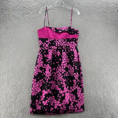 Armani Collezioni Dress Womens 10 Black Pink Cocktail Midi Crinkle