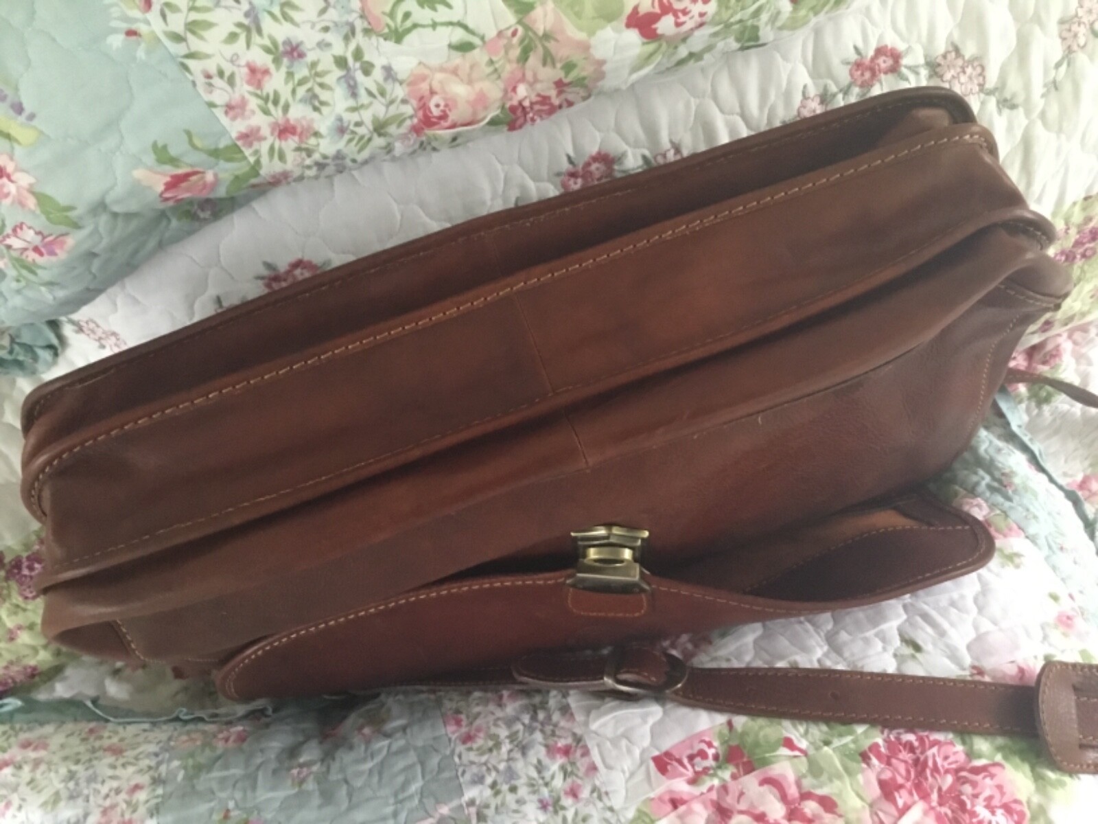 LARGE CENZO ITALIAN LEATHER BRIEFCASE SHOULDER ITALY … Gem