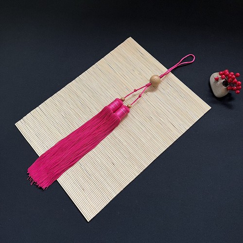 Tai Chi Sword Tassel Wood Bead For Matial Arts Sword Samurai Sword Rosered 55cm - Picture 2 of 4