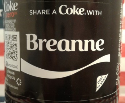 Share A Coke With Breanne 2018 Zero Sugar Limited Edition Coca Cola Bottle
