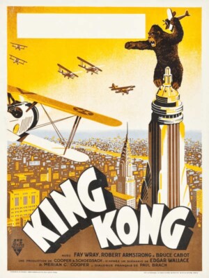 1933 KING KONG VINTAGE MONSTER MOVIE POSTER PRINT FRENCH B 48x36 BIG 9MIL PAPER