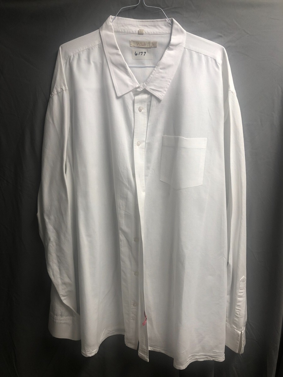 5xl white dress shirt Omega Men's Designer Short Sleeve Dress Shirt in White, Size 5XL