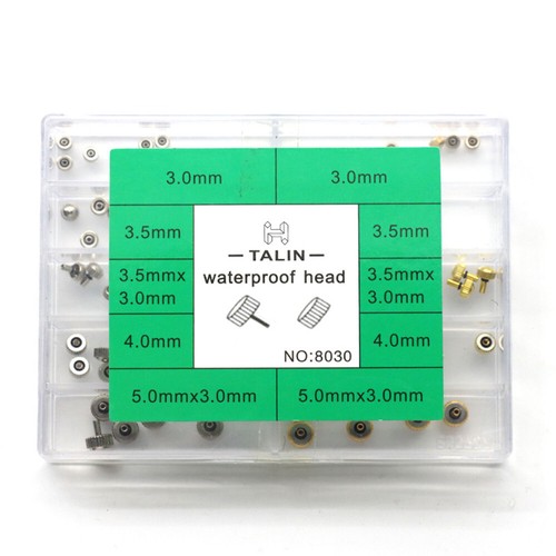 Watch Head Crowns Domes Flats Watches Handles Repair Parts Tools For Watchmakers - Foto 4 di 8