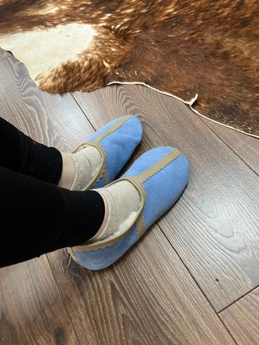 Hand Crafted Sheep Skin Slippers, Authentic Eco-Frienly Socks for Her Size 6-7 - Picture 3 of 5