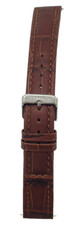 Timex 19 mm Brown Embossed Genuine Leather Replacement Band for Timex