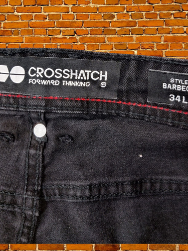 BNWT CROSSHATCH SIZE W34L BLACK JEANS DENIM SLIM FIT BARBECK MENS 34X33 LONG - Picture 7 of 7
