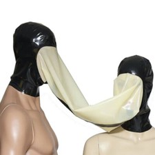 Latex Hood Fetish Mask Sealed Breathing Bag for Couples Experience Suffocation