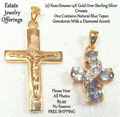 Details about   Real 14kt w/Rhodium Diamond-cut Small Latin Cross Pendant