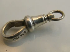 SILVER DOG CLIP FINDING 20MM LONG VINTAGE STYLE SWIVEL TOP
