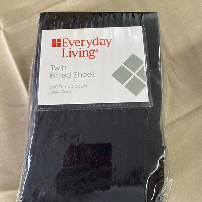 Everyday Living twin fitted sheet black 259 count AF