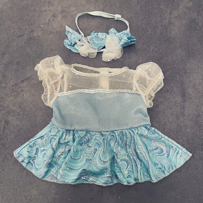 Build a Bear Winterkleidung blau Eislaufkleid und Stirnband (8)