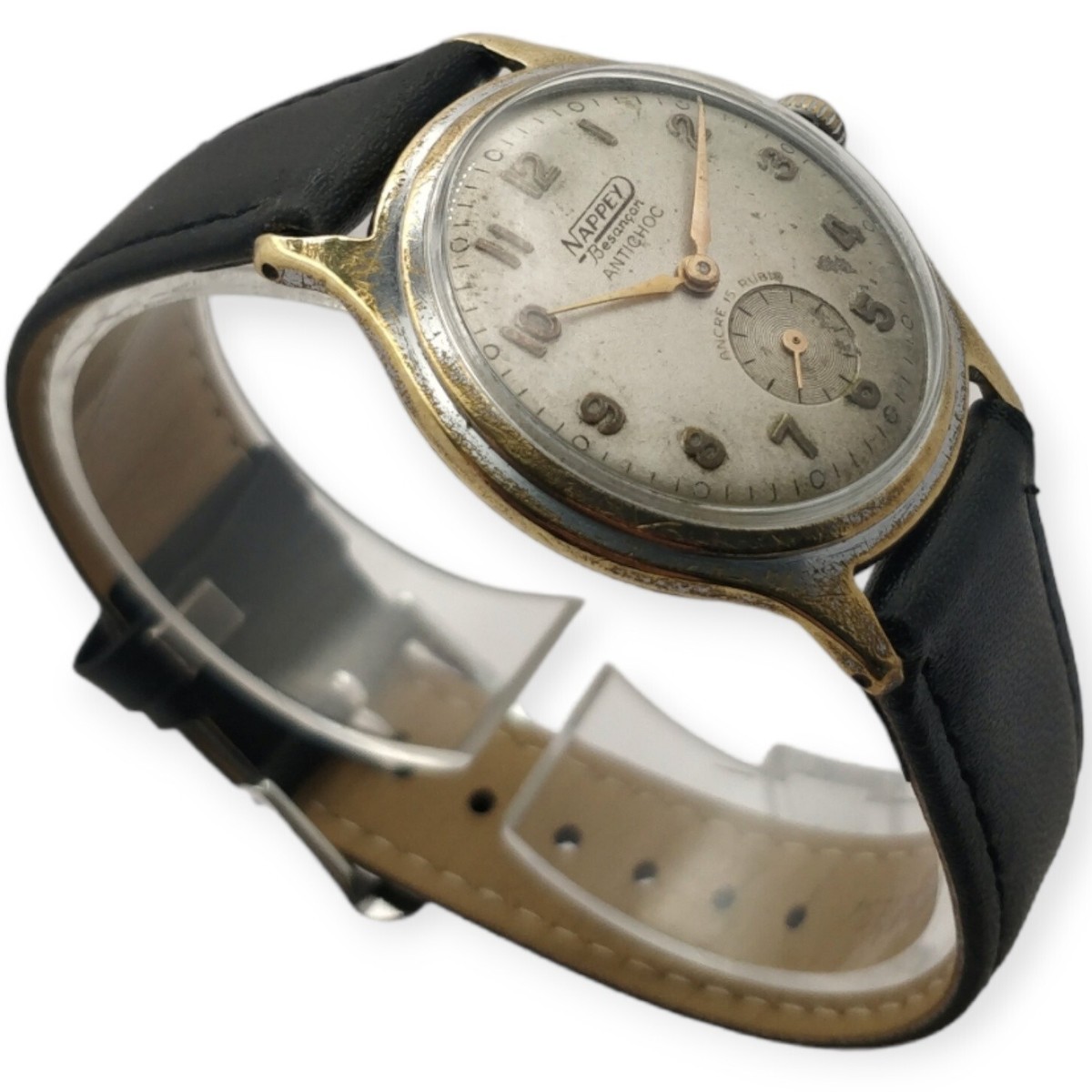 Montre à Quartz Vintage NAPPEY Besançon - Années 80 - Date, Aiguilles Lumineuses