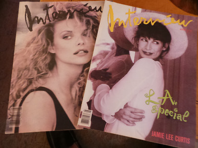 Lot of 2 Interview Magazines Michelle Pfeiffer 1988; Jamie Lee Curtis 1989 VG