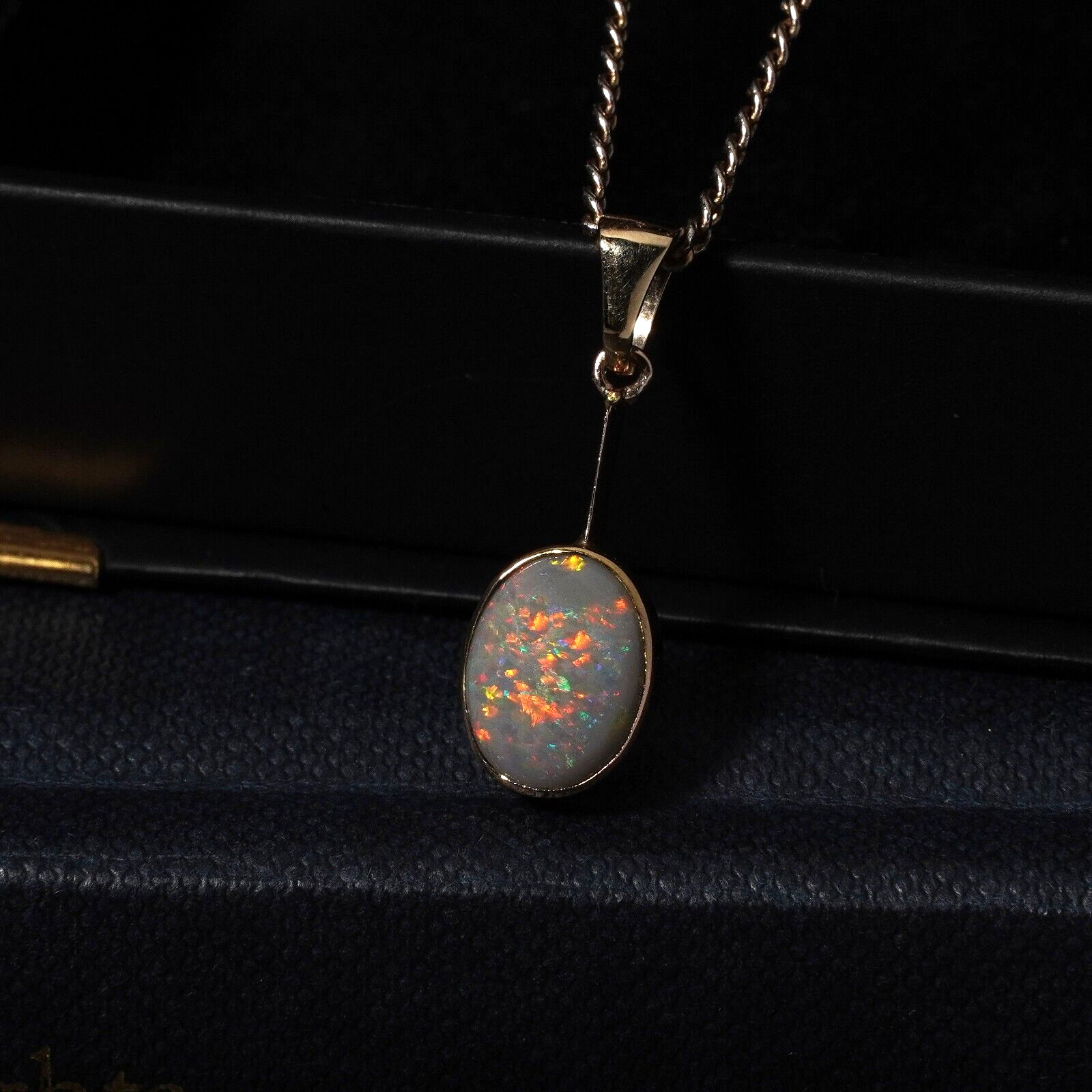 Antique Edwardian 1.4ct Solid Back Opal 9ct Gold … - image 5