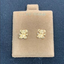 14K Gold Teddy Bear Earrings Vintage