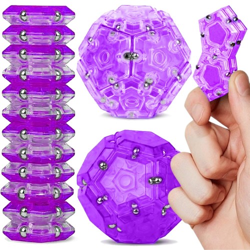 Geode Magnetische Fidget Kugel - Fünfecke 12-teiliges Set - Aqua Spaß Schreibtisch Spielzeug - Bild 8 von 10