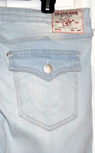 NWT TRUE RELIGION BECCA Mid Rise Boot Cut Women's Light Blue Jeans Sz 31x33 $159 - Picture 2 of 8